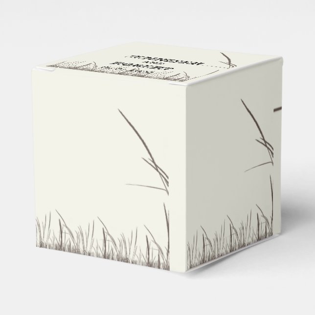 Rustic Country Grasslands Wedding Favor Box (Front Side)
