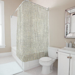 rustic country grey burlap shower curtain
