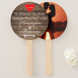 Rustic Country Favor Wedding Fan for Guests 