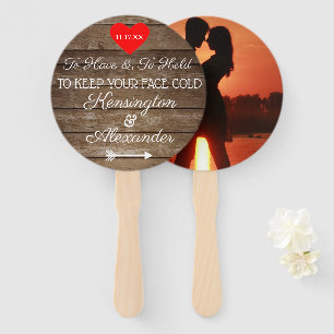 Rustic Country Guest Favor Wedding Fan