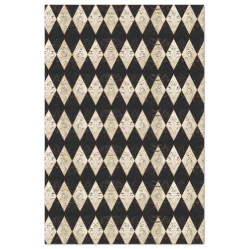 Rustic Country Harlequin Tan and Black Decoupage Tissue Paper