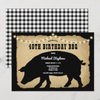Rustic Country Hog 40th Birthday Barbeque - BBQ