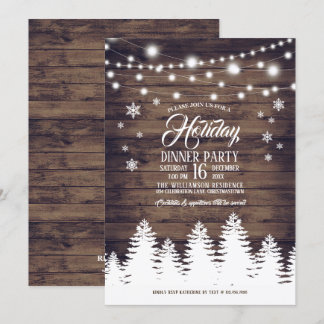 Rustic Country Holiday Dinner Party Invitation