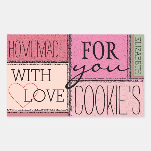 Rustic Country Homemade Cookies Personalized Rectangular Sticker