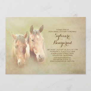 rustic country horse couple bridal shower invite