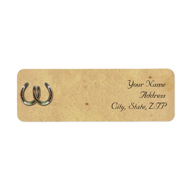 Rustic Country Horseshoe and Barbed Wire Label (Front)