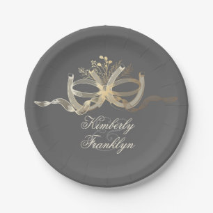 Rustic Country Horseshoes Couple Wedding Paper Plates