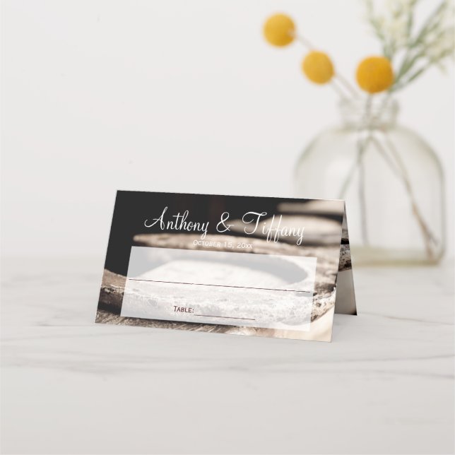 Rustic Country Horseshoes Cowboy Wedding Place Card (Front)