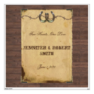 Rustic Country Horseshoes Wedding Wall Cling Sticker