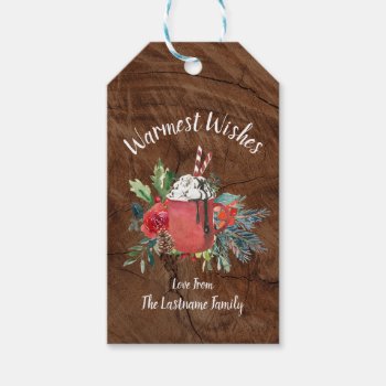 Rustic Country Hot Chocolate Christmas Gift Tag by rheasdesigns at Zazzle