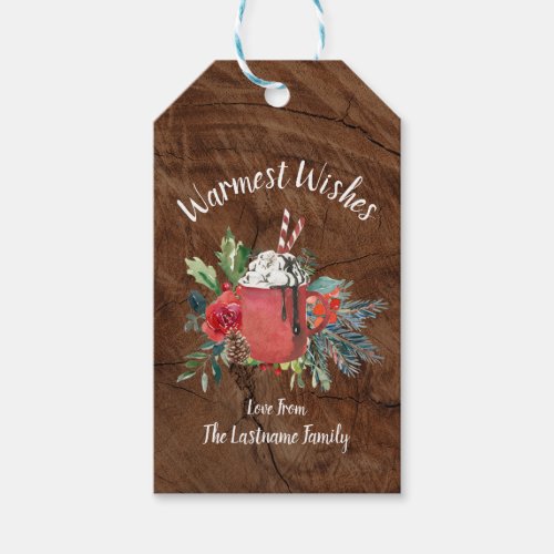 Rustic Country Hot Chocolate Christmas Gift Tag