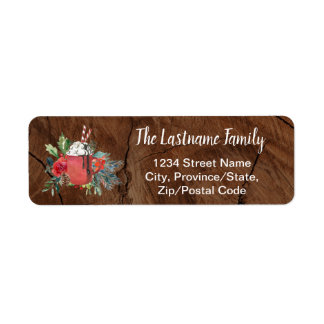 Rustic Country Hot Chocolate Christmas Label