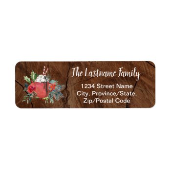 Rustic Country Hot Chocolate Christmas Label by rheasdesigns at Zazzle