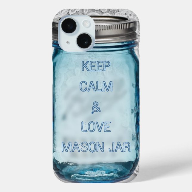 rustic country Keep Calm and love mason jar Case-Mate iPhone Case (Back)