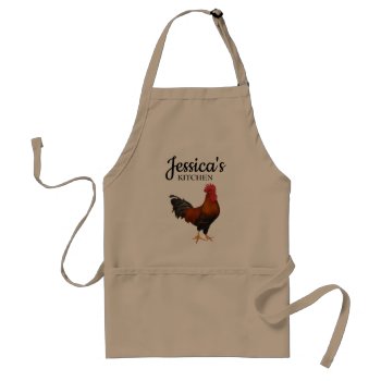 Rustic Country Kitchen Custom Name  Adult Apron by MiniBrothers at Zazzle