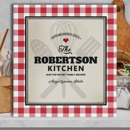 Rustic Country Kitchen Family Cookbook 3 Ring Binder