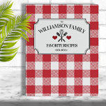 Rustic Country Kitchen Family Cookbook Mini Binder<br><div class="desc">A charming,  rustic country kitchen design featuring a classic red gingham plaid pattern,  and a personalized label.</div>