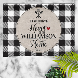Rustic Country Kitchen Family Name Kitchen Towel