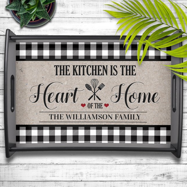 Rustic Country Kitchen Family Name Serving Tray (Creator Uploaded)