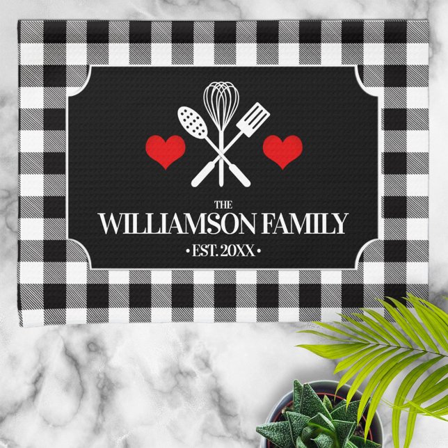 Rustic Country Kitchen Family Name Towel (Creator Uploaded)