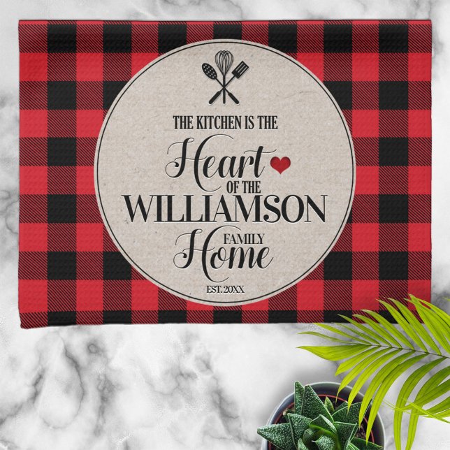 Rustic Country Kitchen Family Name Towel (Creator Uploaded)