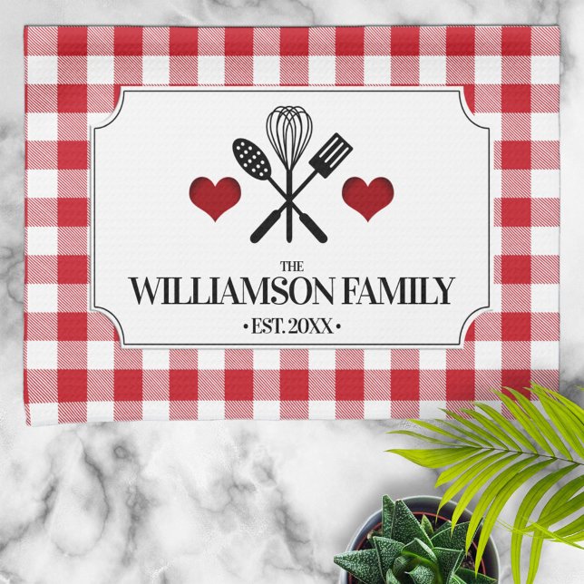 Rustic Country Kitchen Family Name Towel (Creator Uploaded)