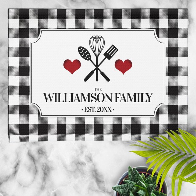 Rustic Country Kitchen Family Name Towel (Creator Uploaded)