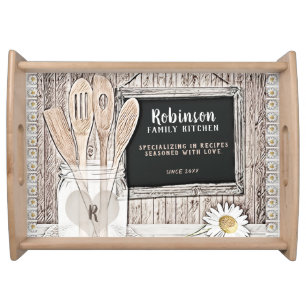 Rustic Country Kitchen w/ Monogram Serving Tray