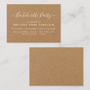 Rustic Country Kraft Bachelorette Party Ticket