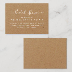 Rustic Country Kraft Bridal Shower Ticket Invite