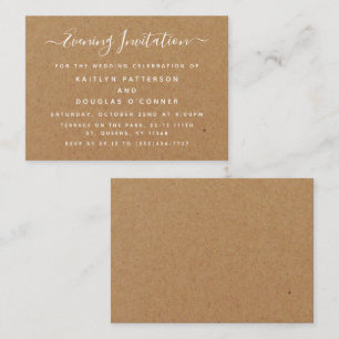 Rustic Country Kraft Evening Event Ticket Invite