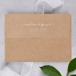 Rustic Country Kraft paper Wedding 5x7 Envelope<br><div class="desc">A customizable handwriting Kraft paper 5X7 envelope with a white lining inside. This personalized elegant trendy handwritten envelope is a classy way to send invitations. 
Personalize this design with your own handwriting return address on the back flap. Perfect for birthday,  wedding,  bachelorette party,  bridal shower or baby shower.</div>