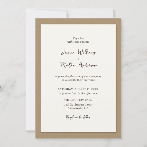 Rustic Country Kraft Paper Wedding Invitations