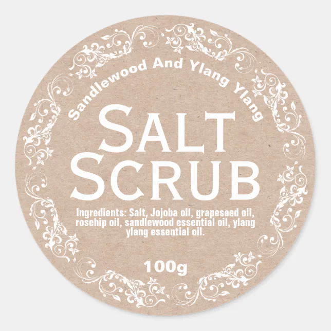 Rustic Country Kraft Salt Scrub Labels Zazzle 9056