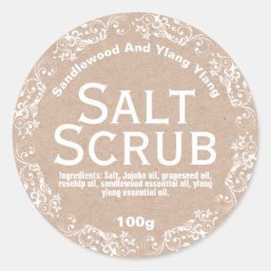Rustic Country Kraft Salt Scrub Labels