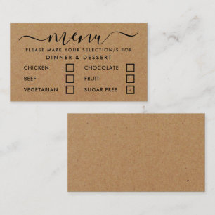 Rustic Country Kraft Simple Script Menu Selection