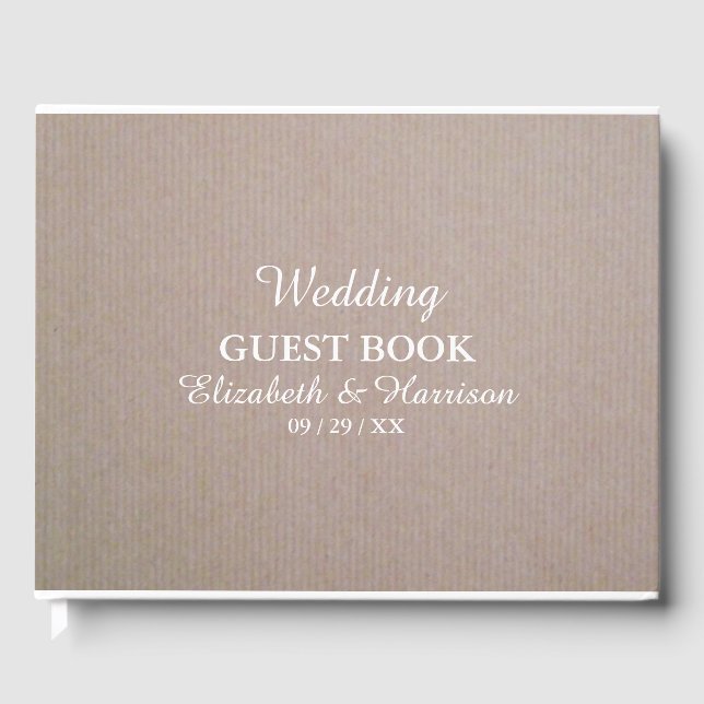 Rustic Country Kraft Wedding Guest Book (Front)