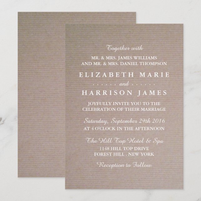 Rustic Country Kraft Wedding Invitation (Front/Back)