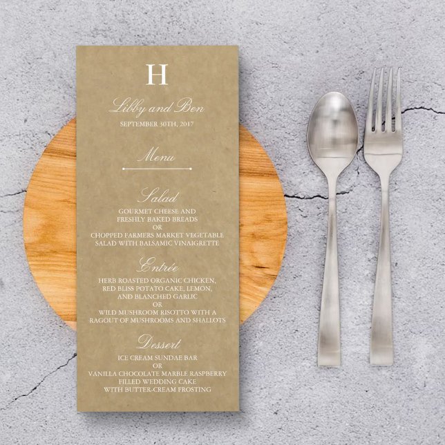 Rustic Country Kraft Wedding Menu Template (Creator Uploaded)