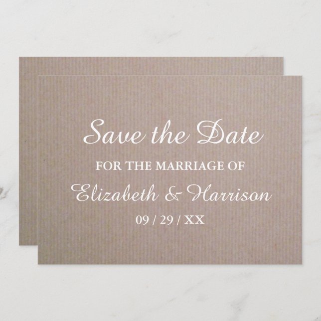 Rustic Country Kraft Wedding Save The Date (Front/Back)