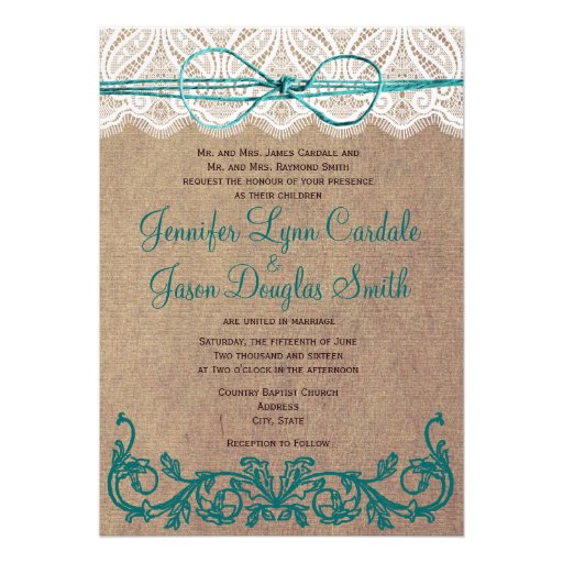 Rustic Brown Wedding Invitations 3