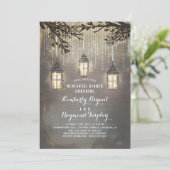 Rustic Country Lanterns Garden Rehearsal Dinner Invitation (Standing Front)
