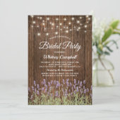 Rustic Country Lavender Lights Bridal Shower Invitation (Standing Front)