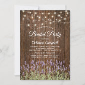 Rustic Country Lavender Lights Bridal Shower Invitation (Front)