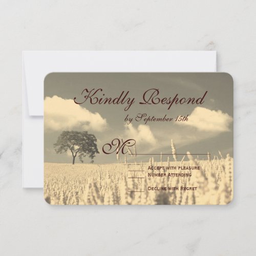 Rustic Country Lone Tree Wedding RSVP Cards