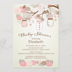 Rustic Country Mason Jar Baby Shower Invitation