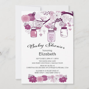 Rustic Country Mason Jar Baby Shower Invitation