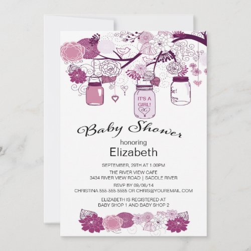 Rustic Country Mason Jar Baby Shower Invite