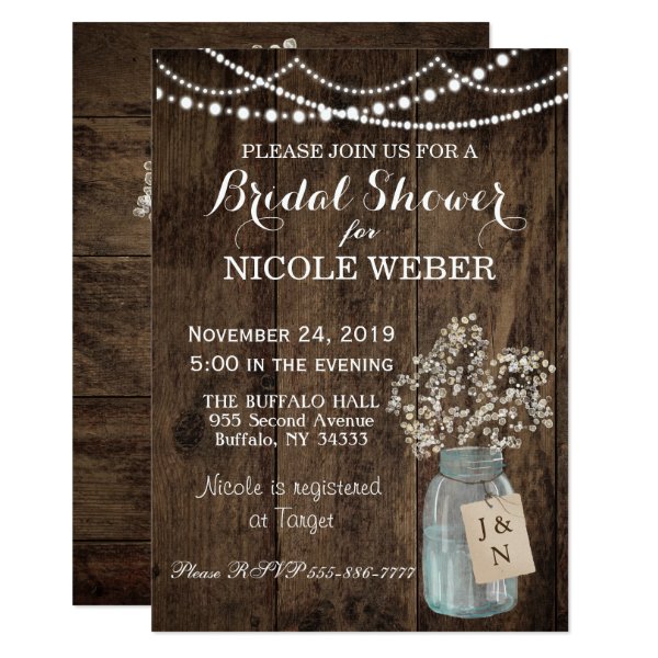 256132594150216421 Rustic Country Mason Jar Barn Bridal Shower Invite