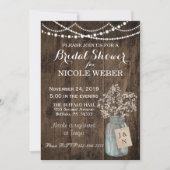 Rustic Country Mason Jar Barn Bridal Shower Invite (Front)
